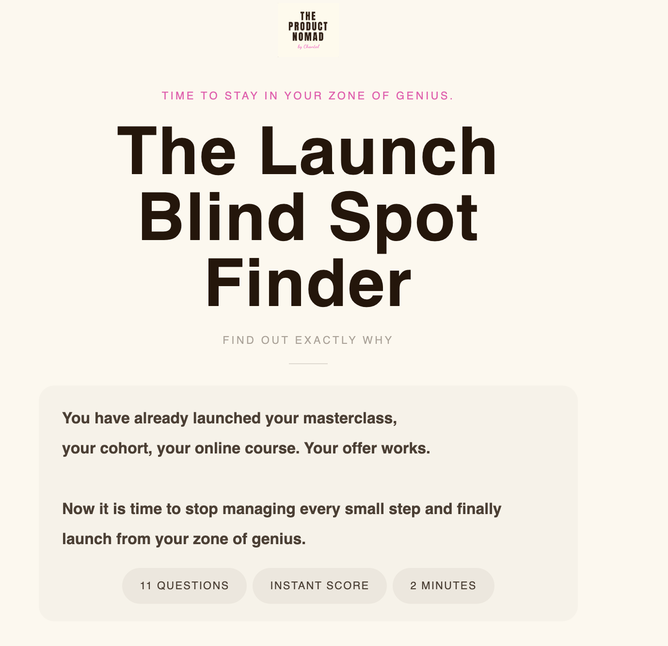 Launch Blind Spot Finder landing page